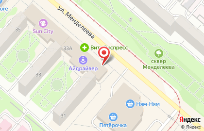 Банкомат СберБанк на улице Менделеева в Нижнекамске на карте