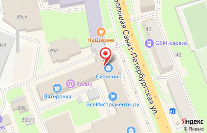 Электронный дискаунтер Ситилинк на Большой Санкт-Петербургской улице на карте