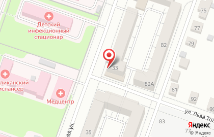 Магазин Горячий хлеб на Больничной улице на карте