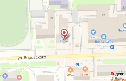 Сеть закусочных-бутербродных Данар на улице Воровского, 77а на карте