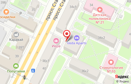 Супермаркет Магнит на проспекте Стачек на карте