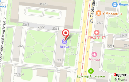Барбершоп BRITVA на метро Тушинская на карте