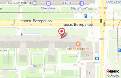 АЯКС на проспекте Ветеранов на карте