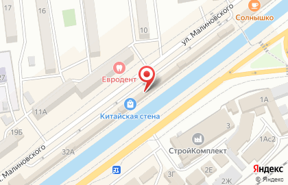 Автомагазин Правый руль на улице Малиновского на карте