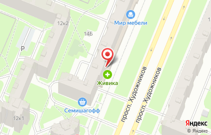 Магазин Все что нужно на проспекте Художников на карте