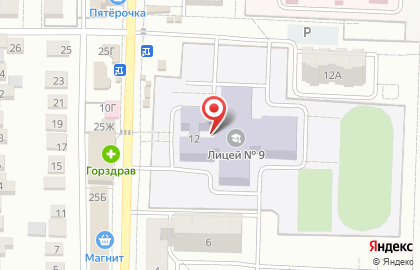 Лицей №9 с дошкольным отделением в Железнодорожном районе на карте