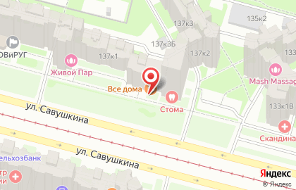 Стоматологическая клиника Стома на улице Савушкина на карте