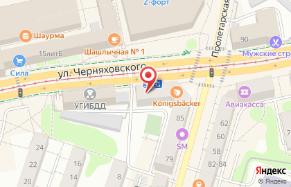 Банкомат ОТП банк на улице Черняховского на карте