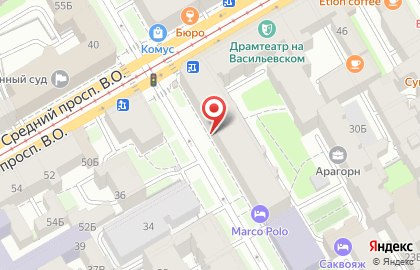 Отель Подушкин на улице 12-я линия Васильевского острова на карте