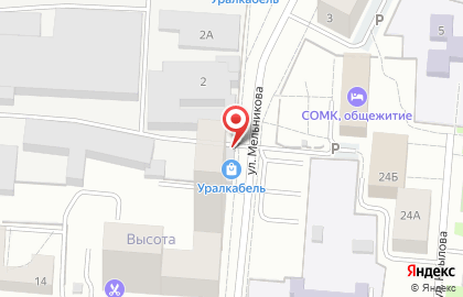 Банкомат Кольцо Урала на улице Мельникова на карте