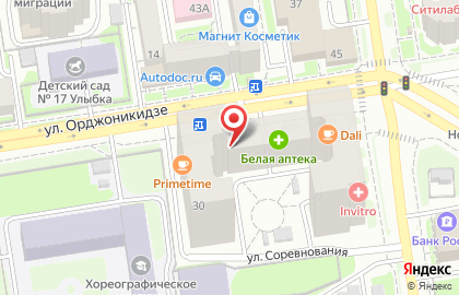 Спортивный магазин Asics на улице Орджоникидзе на карте