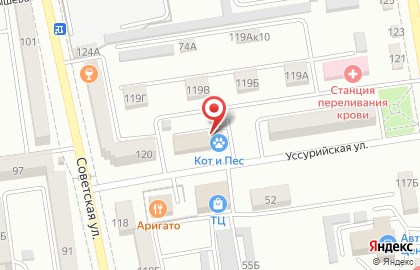 Косметический салон на Уссурийской улице на карте
