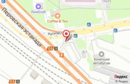 Киоск фастфудной продукции, район Новогиреево на Кусковской улице на карте