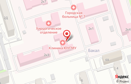 Больница Областная клиническая специализированная психоневрологическая больница №1 в Челябинске на карте