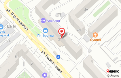 Фитнес-клуб Аполлон на улице Водопьянова на карте
