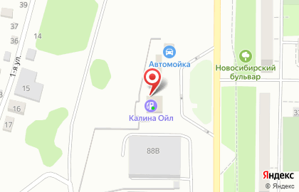 Автомойка Калина Ойл на Новосибирской улице на карте