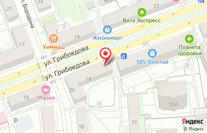 Магазин фруктов и овощей на улице Грибоедова на карте