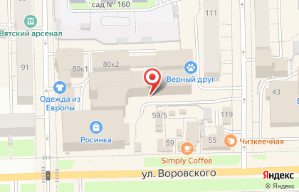 Магазин Zoki на улице Воровского на карте