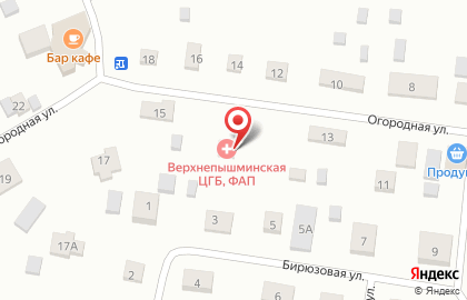 Верхнепышминская центральная городская больница им. П.Д. Бородина на ​Огородной улице на карте