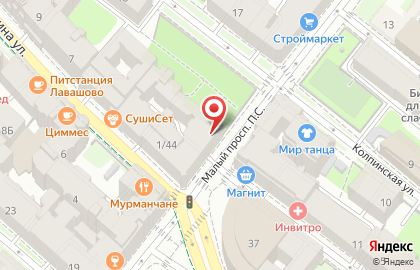 Эффект в Петроградском районе на карте