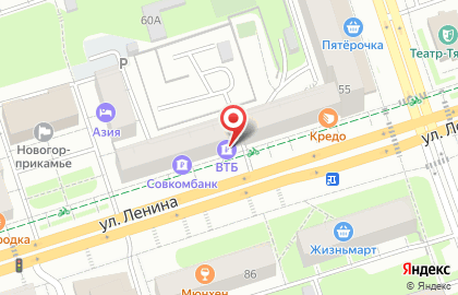 Банк ВТБ в Перми на карте