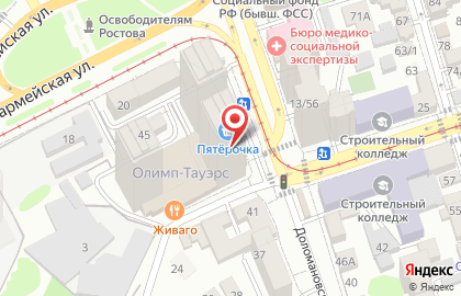 Супермаркет Пятёрочка на улице Максима Горького на карте