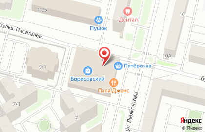 Континенталь на улице Лермонтова на карте
