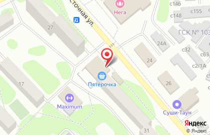 Супермаркет Кедр на Восточной улице на карте