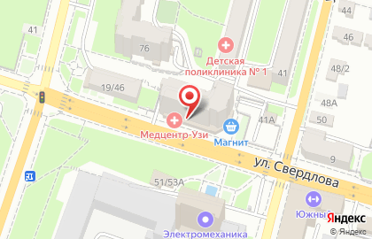 Многопрофильная клиника Медцентр УЗИ на улице Свердлова на карте