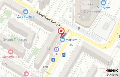 Волгоградский филиал Банкомат, КБ Петрокоммерц на Авиаторской улице на карте