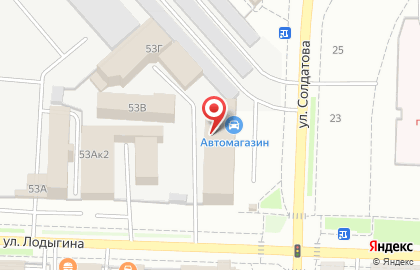 Магазин автотоваров в Свердловском районе на карте