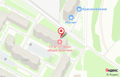 Городская поликлиника №17 на Пискарёвском проспекте на карте