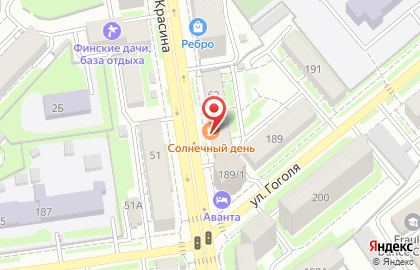 Ресторан самообслуживания Солнечный День на улице Красина на карте