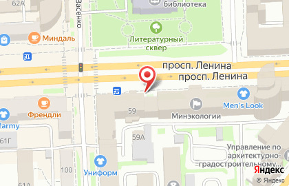 Сеть по продаже печатной продукции Роспечать на проспекте Ленина, 59 киоск на карте