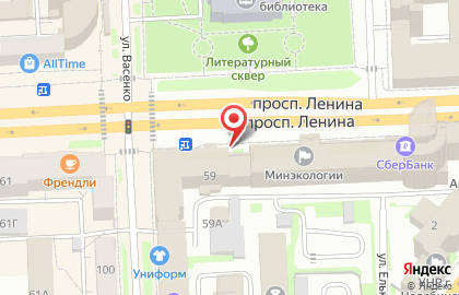 Сеть по продаже печатной продукции Роспечать на проспекте Ленина, 59 киоск на карте