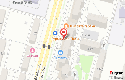 Продовольственный магазин Лукошко+ на Российской улице на карте