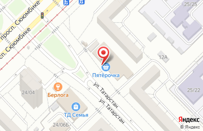 Дискаунтер Пятёрочка в Набережных Челнах на карте