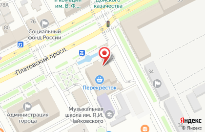 Супермаркет Перекресток на Платовском проспекте на карте