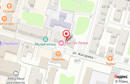 Ателье Модница на улице Жигарева на карте