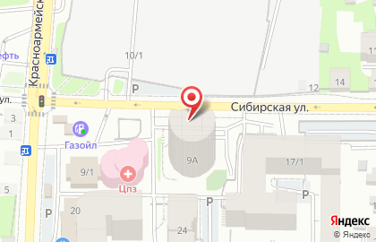 Строящиеся объекты, ОАО Риэлтстрой-НЭБ на Сибирской улице на карте