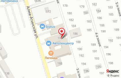 Ресторан Легенда на Алма-Атинской улице на карте