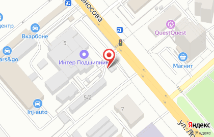 Шиномонтажная мастерская на улице Ломоносова на карте