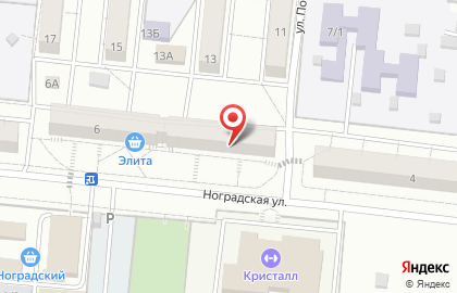 Супермаркет Пятерочка на Ноградской улице на карте