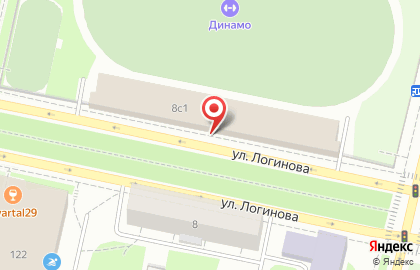 Стадион Динамо в Архангельске на карте