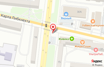 Киоск по продаже хлебобулочных изделий на улице Карла Либкнехта на карте