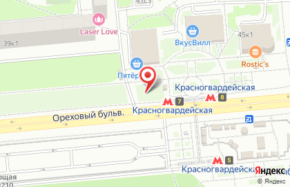 Киоск по продаже мороженого, район Зябликово на Ореховом бульваре на карте