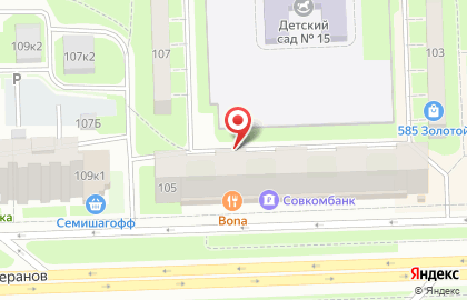 Минимаркет на проспекте Ветеранов, 105 на карте