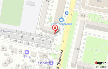 Банкомат Газпромбанк на улице Пирогова на карте