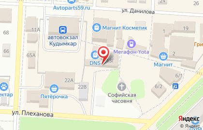 Магазин цифровой и бытовой техники DNS на улице Данилова на карте