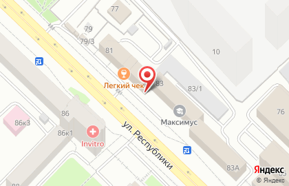 Ресторан доставки Легкий чек на карте